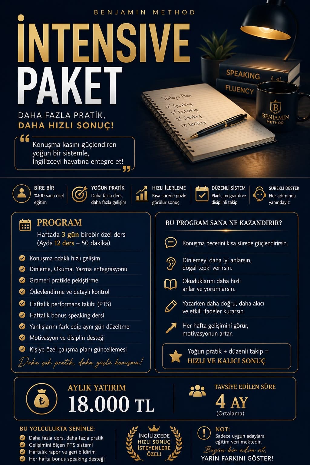 Intensive paketi tanıtım afişi